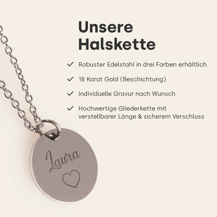 Personalisierte Kette mit Gravur "Besties"