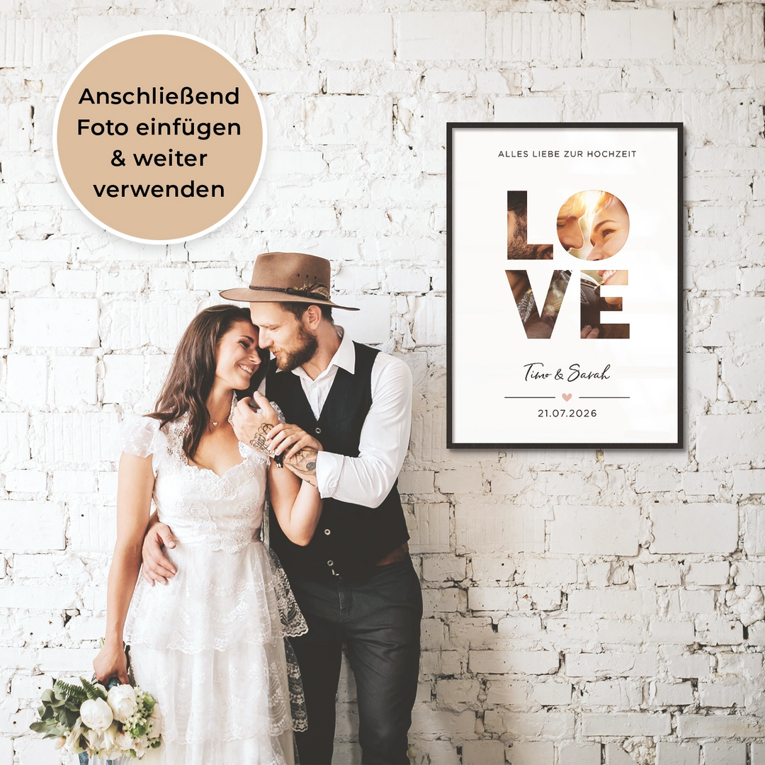 Personalisiertes Geldgeschenk zur Hochzeit "Love"