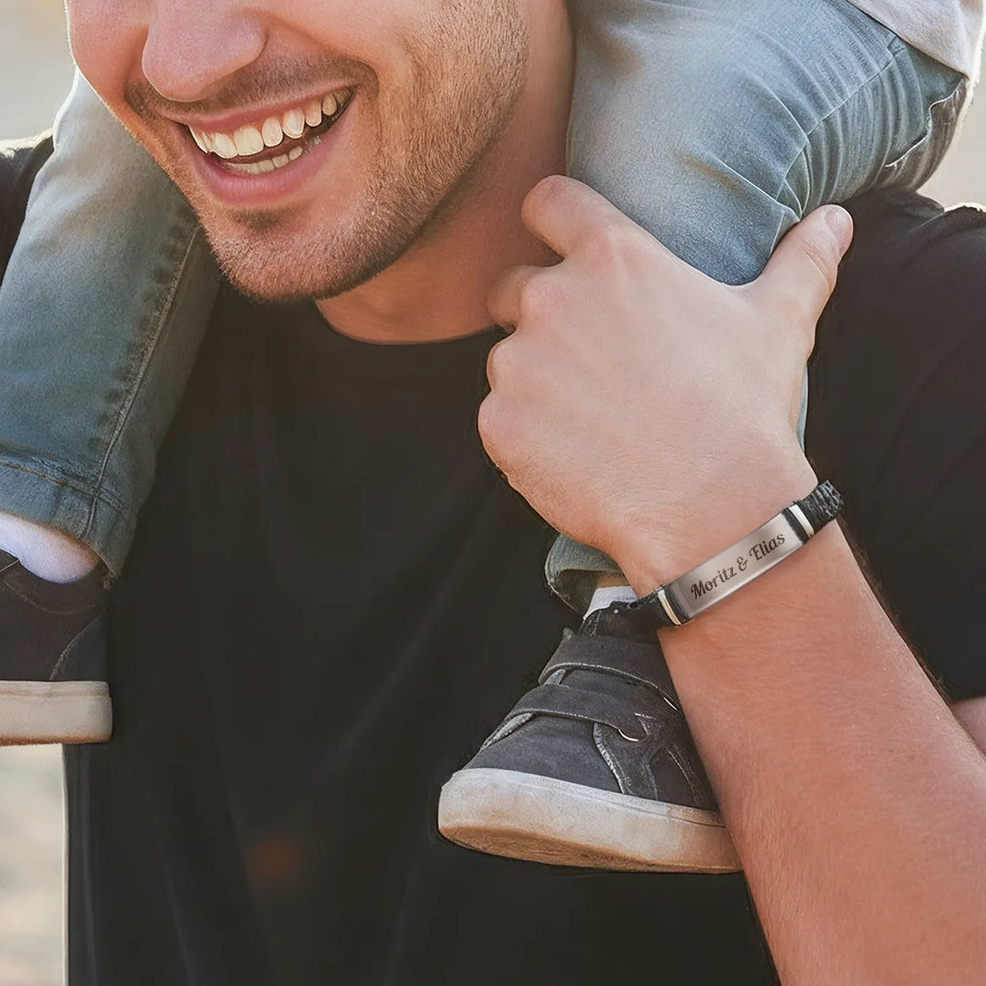 Personalisiertes Lederarmband "Papa"