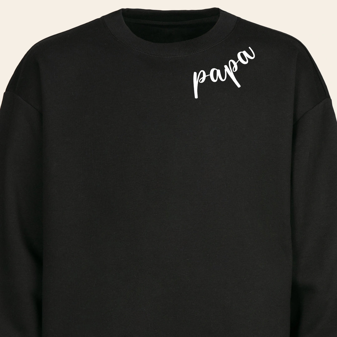 Personalisierter Sweater "Lieber Papa" mit Ärmeldruck