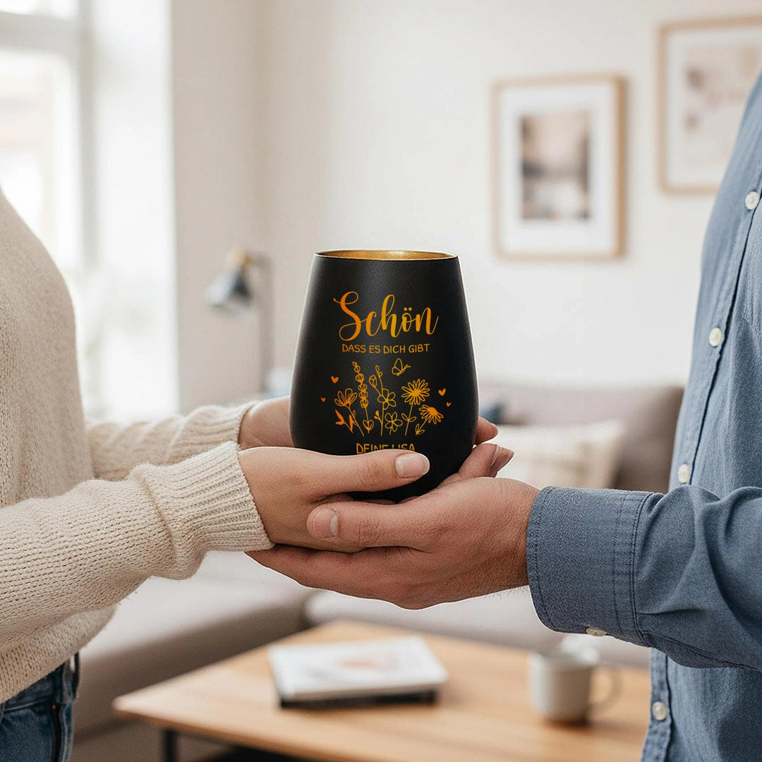 Personalisiertes Windlicht "Schön, dass es dich gibt"