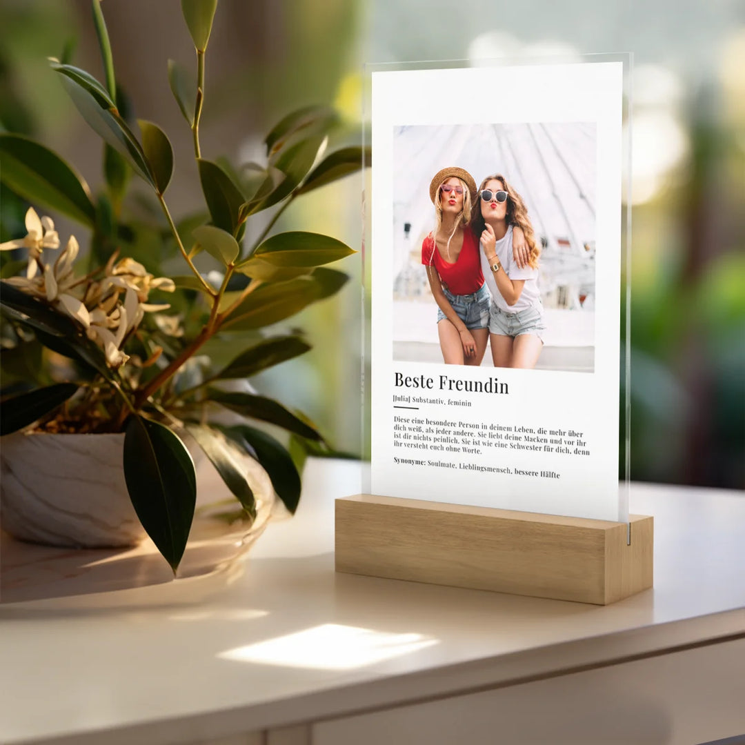 Personalisiertes Acryl-Glas "Beste Freundin Definition"-1