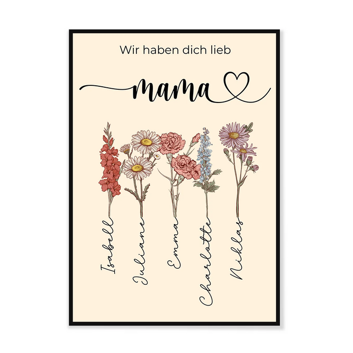 Personalisiertes Poster "Blumen für Mama"