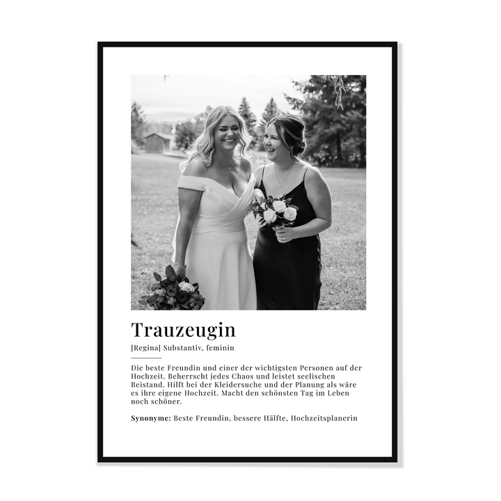 Fotoposter "Trauzeugin Definition"-1