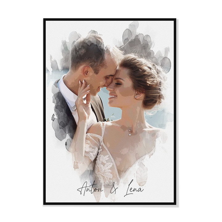 Personalisiertes Poster Aquarell "Euer Foto”