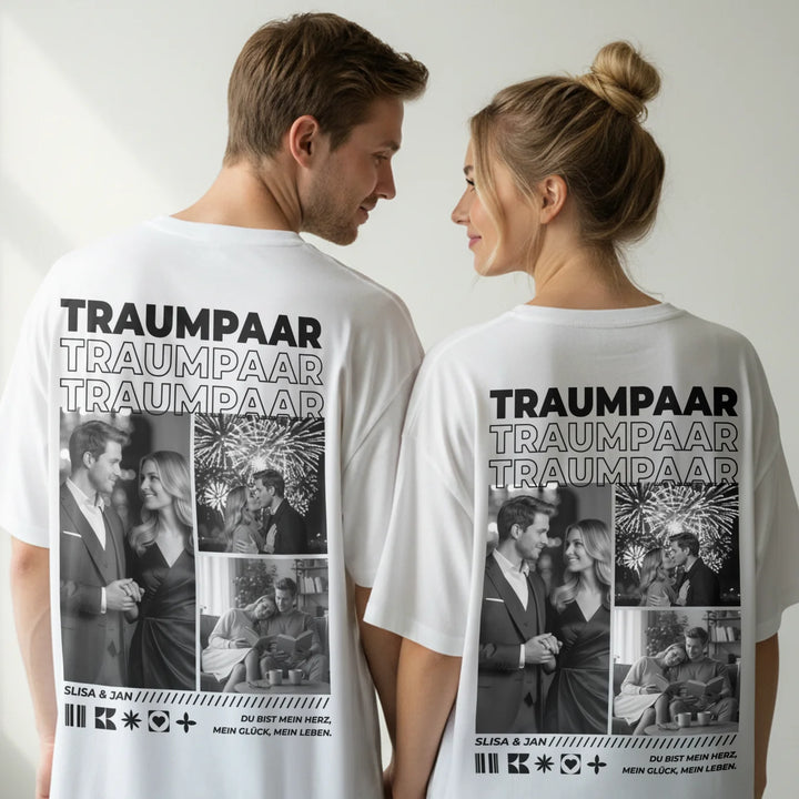 Personalisiertes Oversized T-Shirt "Traumpaar"