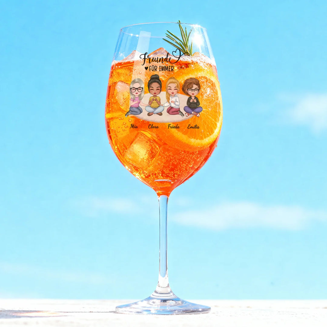Personalisiertes Weinglas "Besties"
