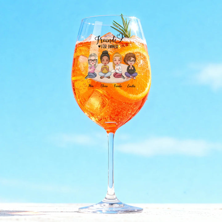 Personalisiertes Weinglas "Besties"