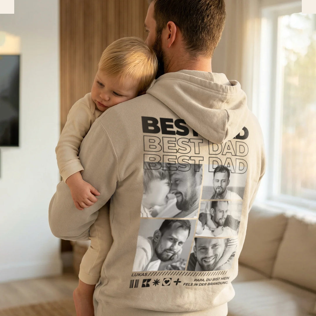 Personalisierter Hoodie mit Fotos "Papa"