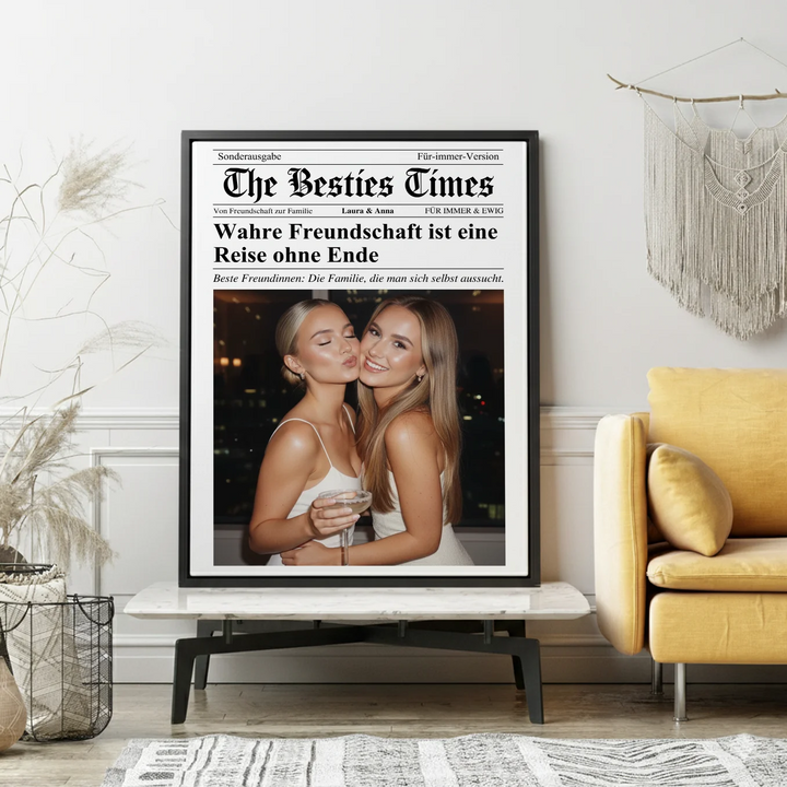 Personalisierte Magazin Leinwand "Besties Times"