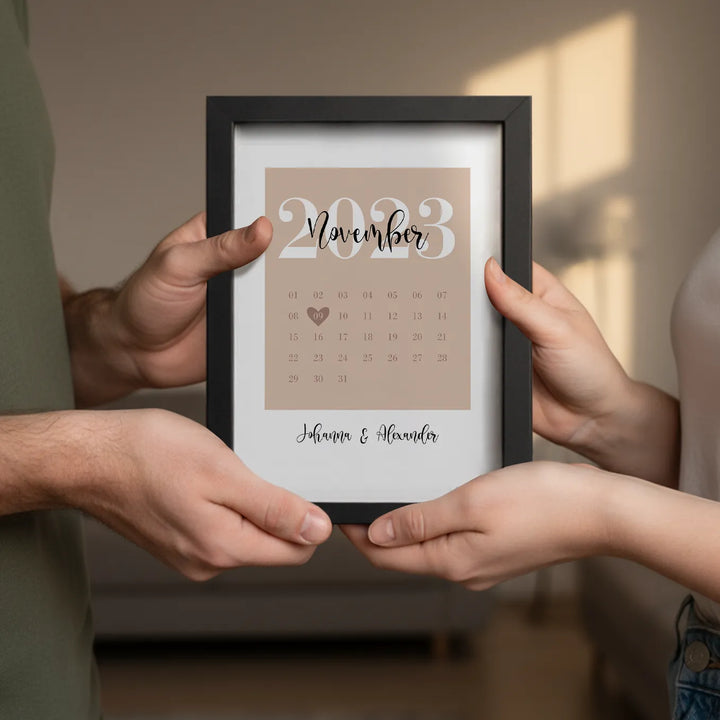 LED Bilderrahmen mit personalisiertem Bild "Our Special Date"