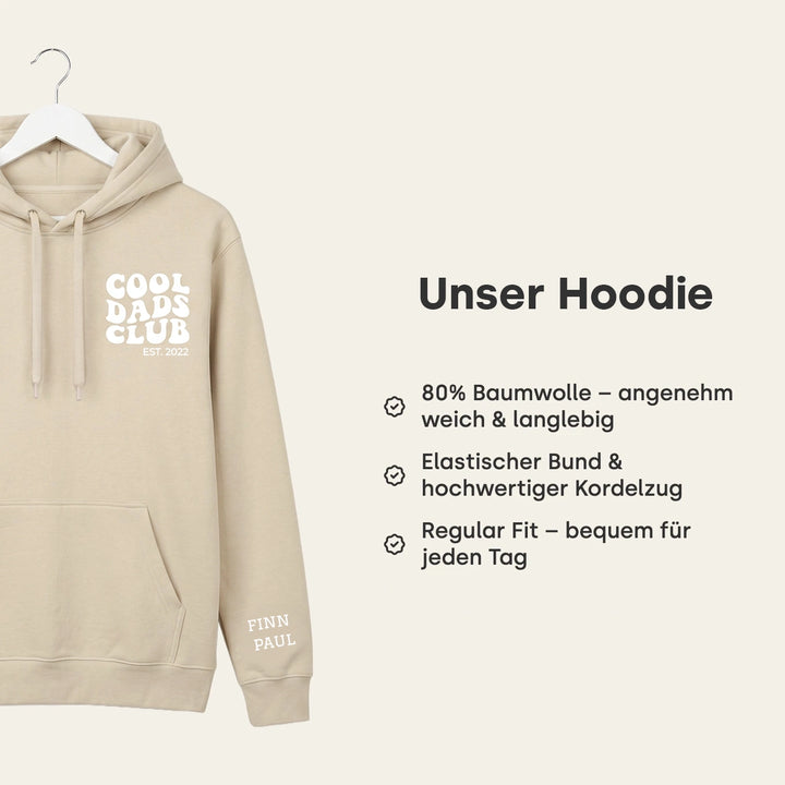 Personalisierter Hoodie "Cool Dads Club" mit Ärmeldruck