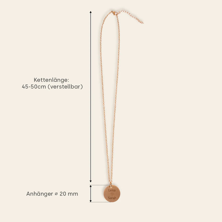 Personalisierte Kette mit Gravur "Besties"