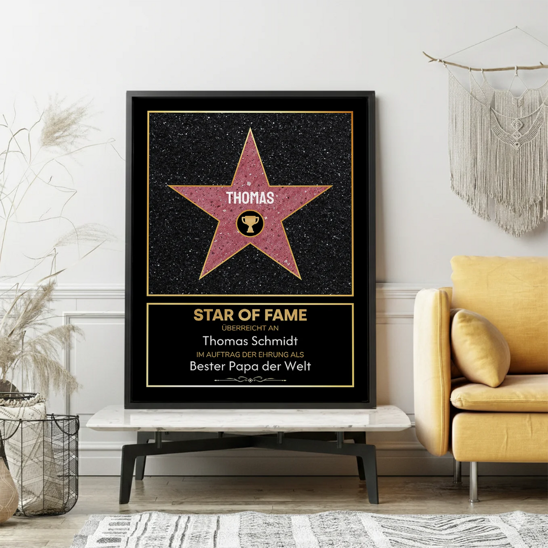 Personalisierte Leinwand "Star of Fame"