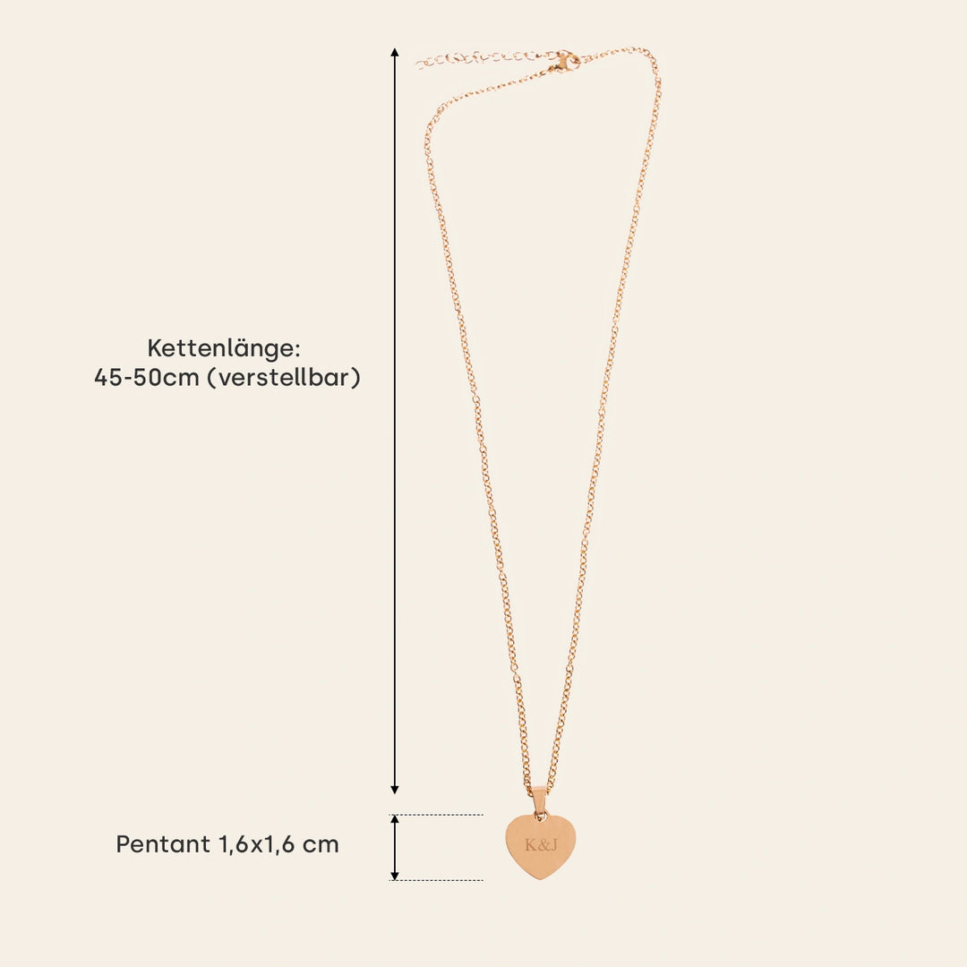 Personalisierte Halskette Herz "Love"