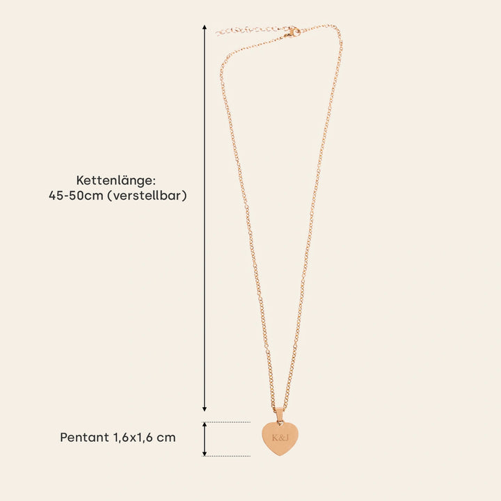Personalisierte Halskette Herz "Love"