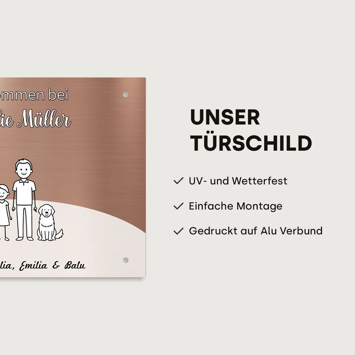 Personalisiertes Türschild "Familie"