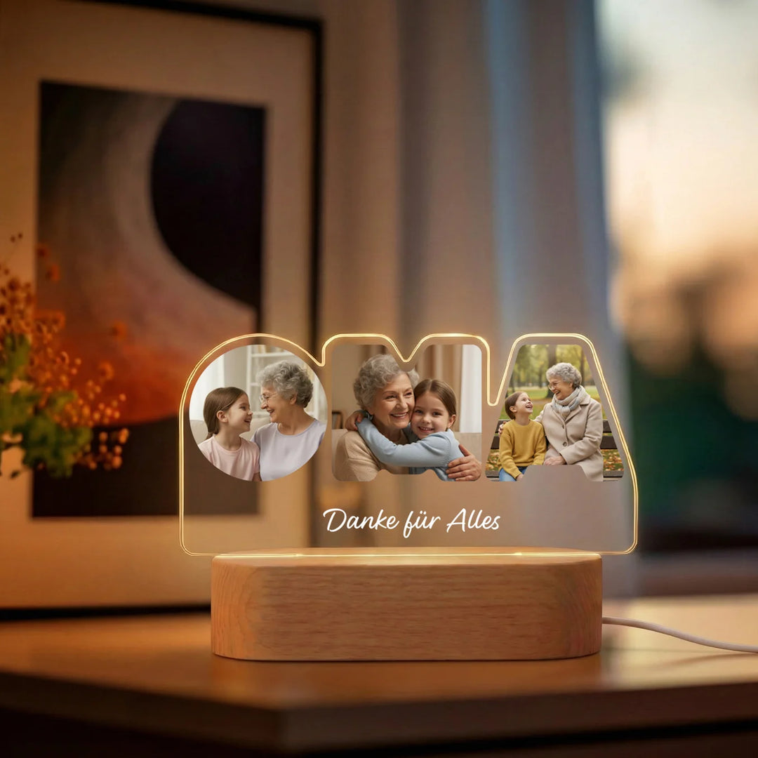 Personalisiertes Acryl-Licht "OMA"