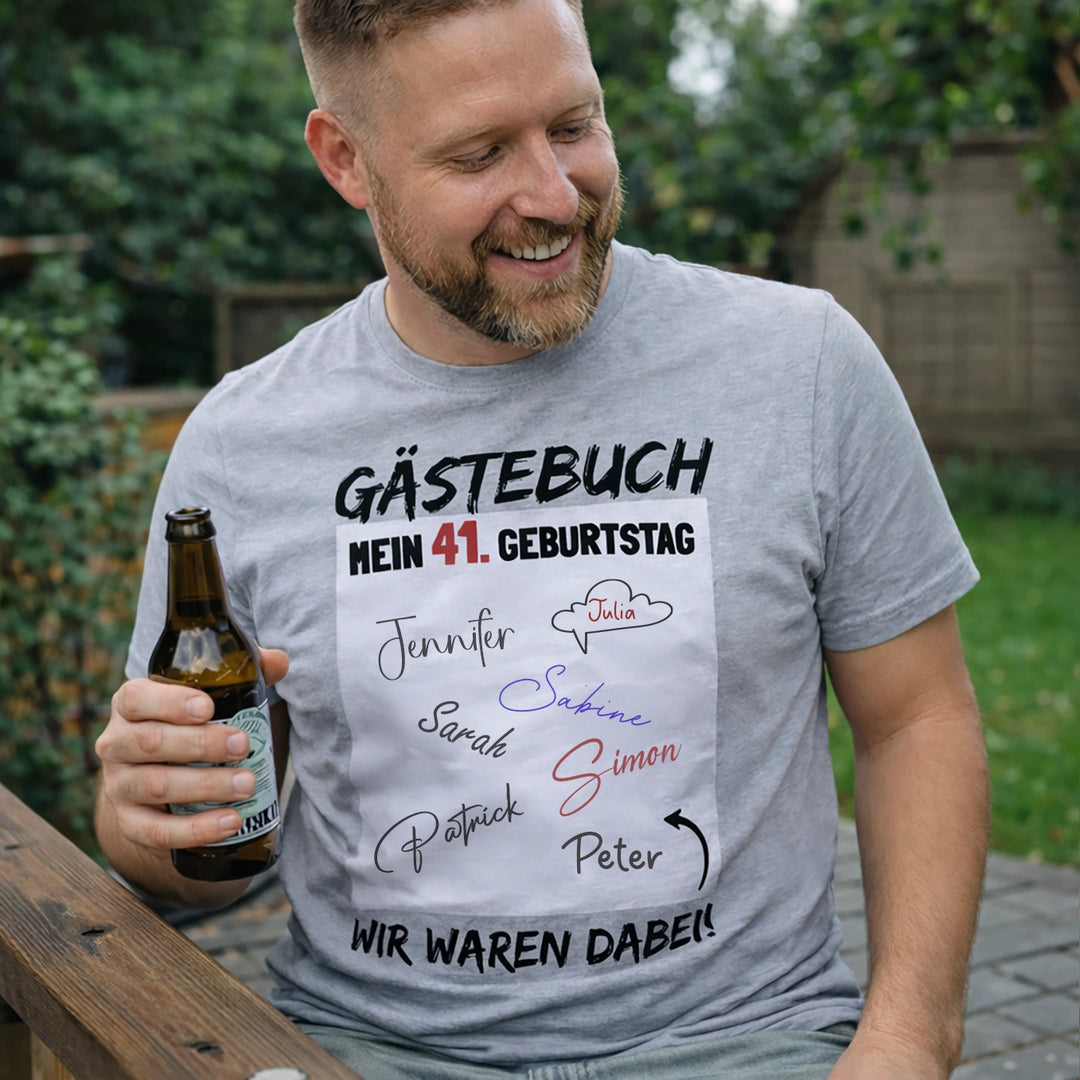Personalisiertes T-Shirt “Gästebuch Geburtstag”