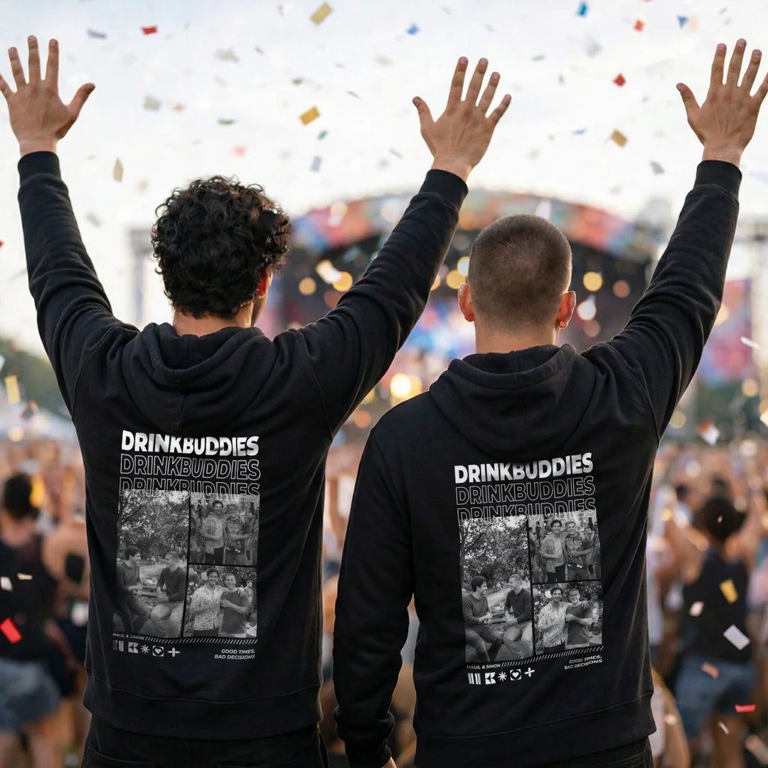 Personalisiertes Hoodie "Drinkbuddies"