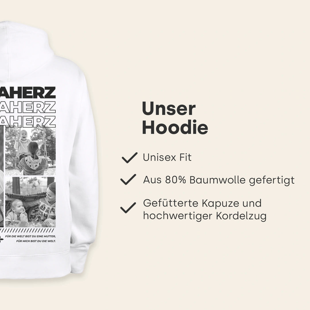 Personalisierter Hoodie mit Fotos "Mama"