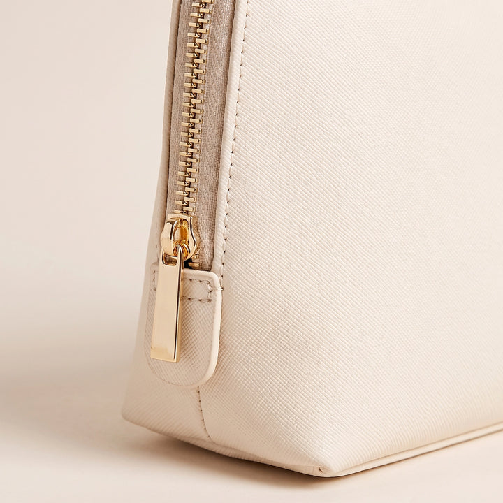 Personalisierte Leder-Kosmetiktasche "Schriften und Icons"