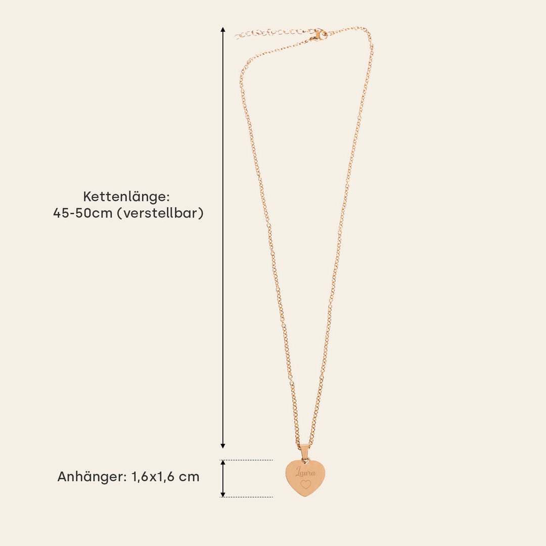 Personalisierte Herzkette mit Gravur “Besties”
