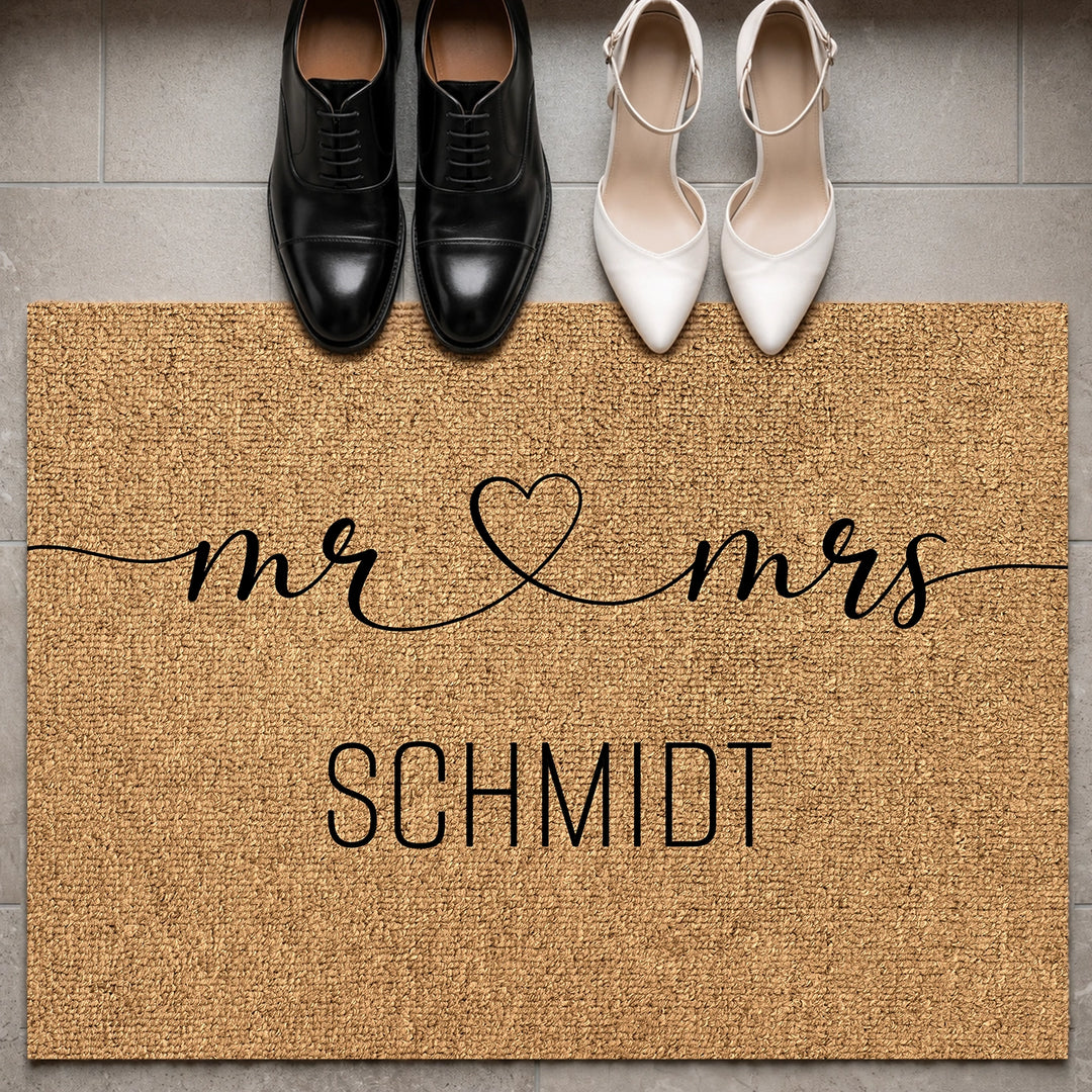 Personalisierte Fußmatte "Mr & Mrs"