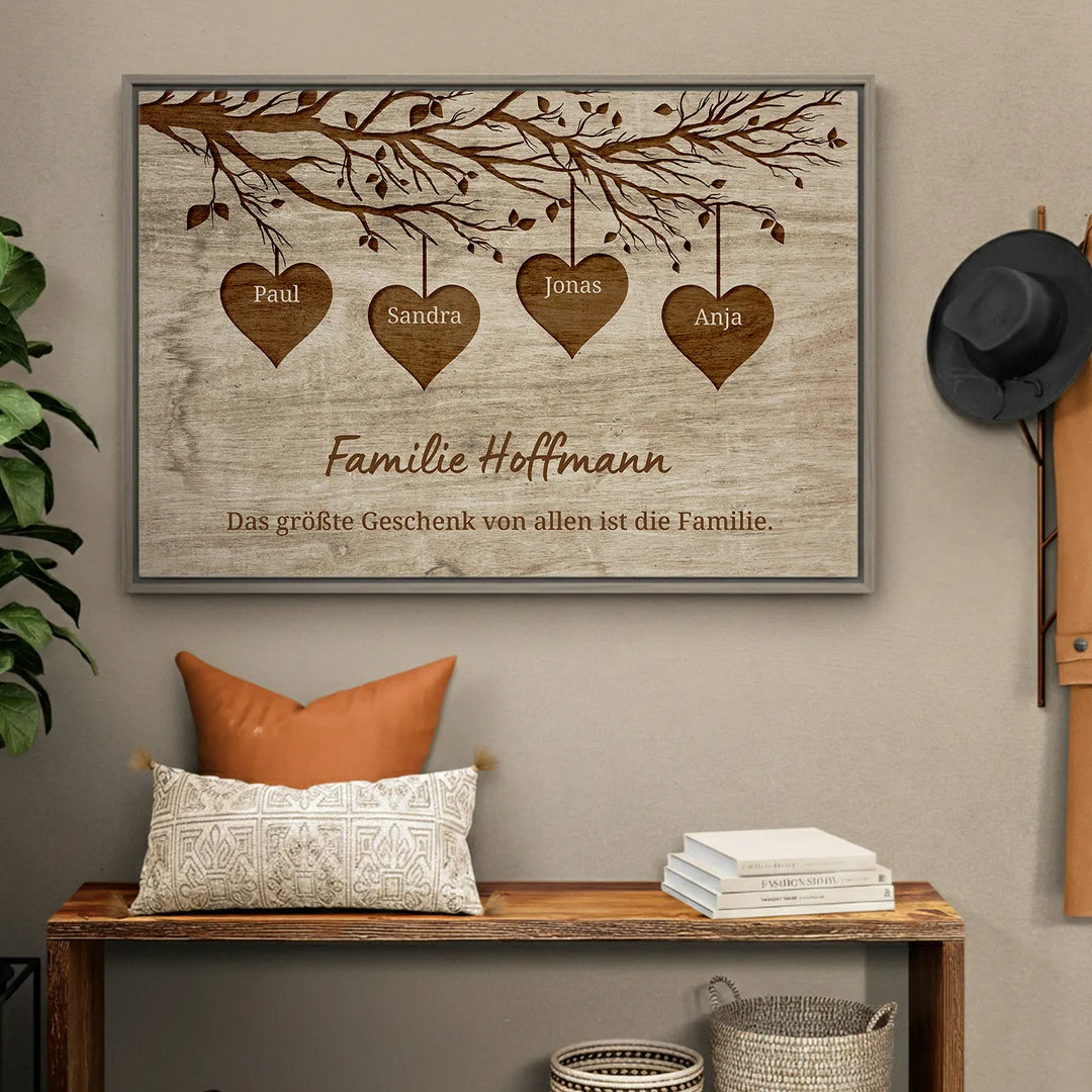 Personalisierte Leinwand "Unsere Familie"