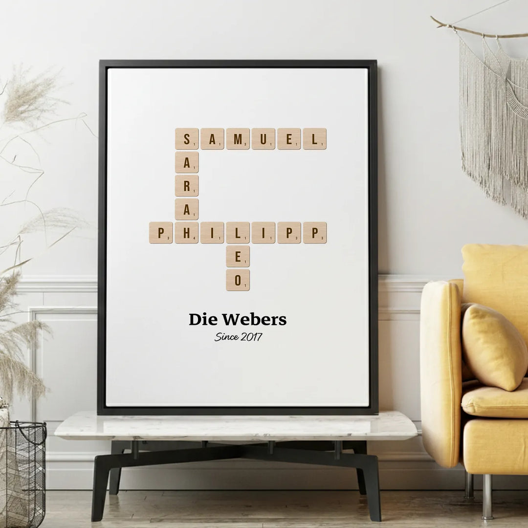 Personalisierte Leinwand "Scrabble"