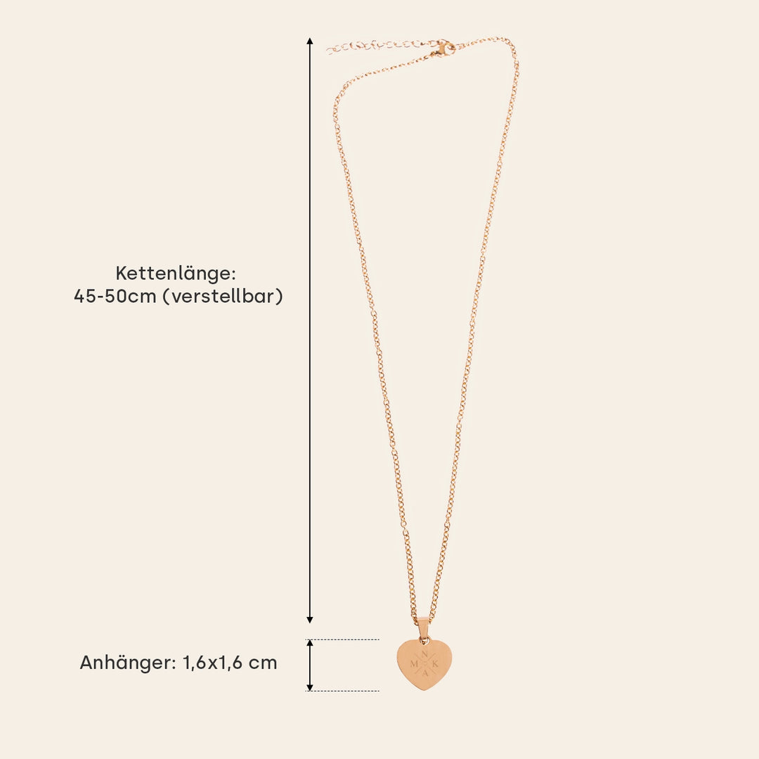Personalisierte Halskette Herz "Familie"