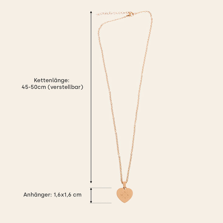 Personalisierte Halskette Herz "Familie"
