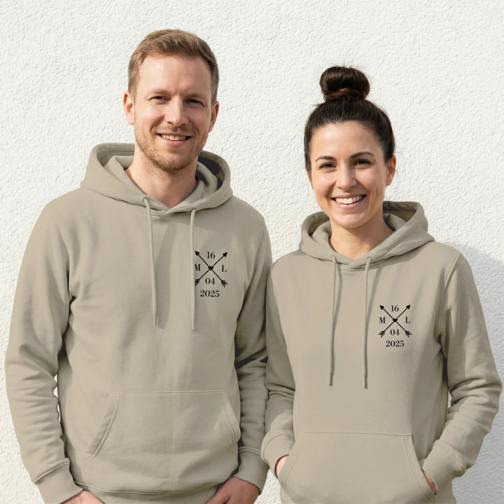 Personalisierter Hoodie "Herz & Datum"