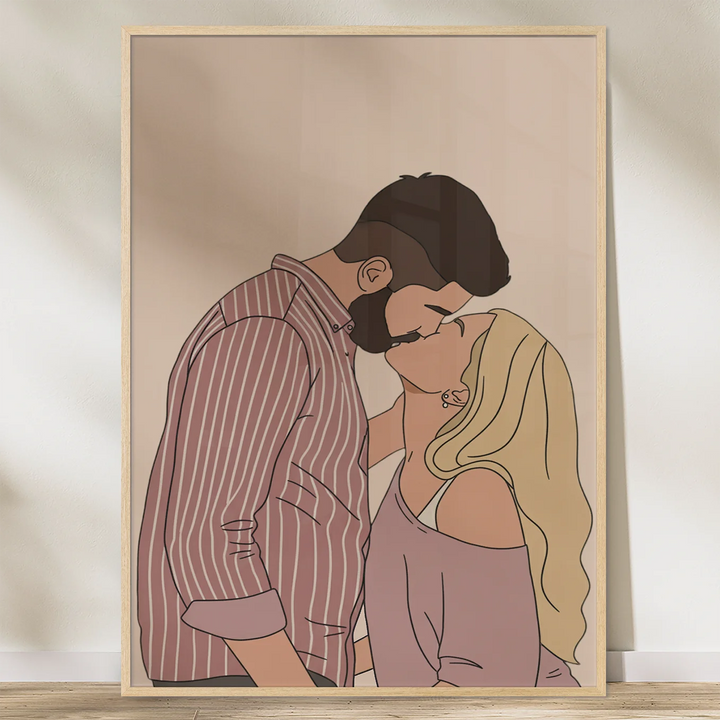 Personalisiertes Poster "Pärchen-Zeichnung"