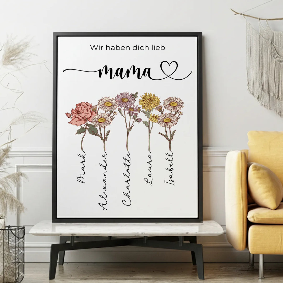 Personalisierte Leinwand "Für dich Mama"