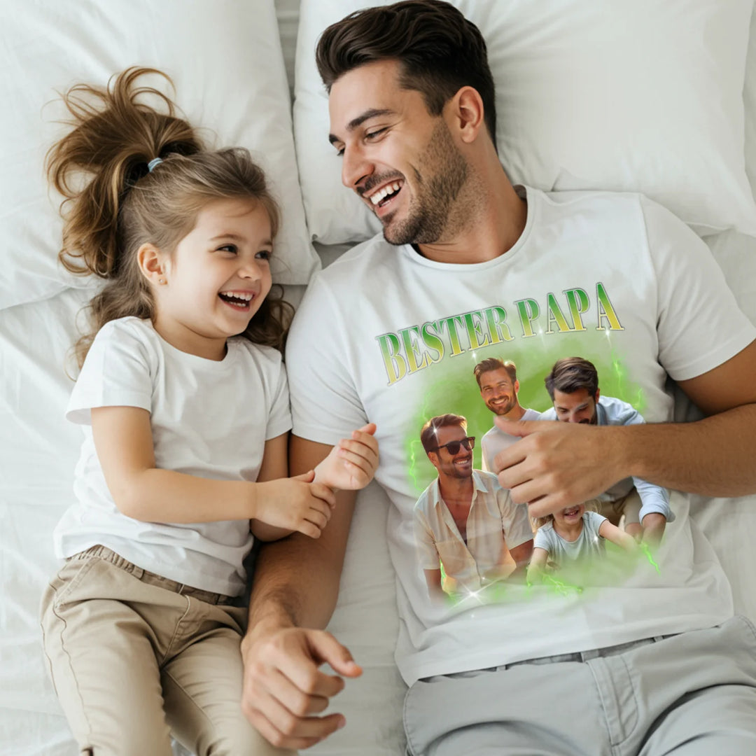 Personalisiertes T-Shirt Vintage Bootleg "DAD"