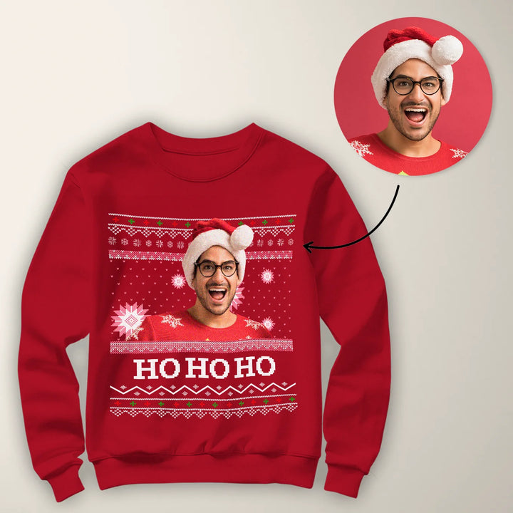 Personalisierter Christmas Sweater "Ho Ho Ho"