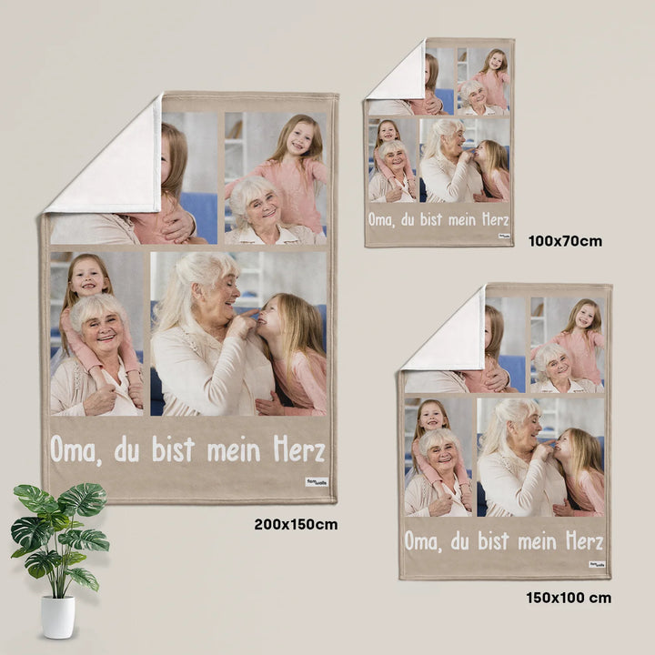 Personalisierte Decke "Foto Oma"