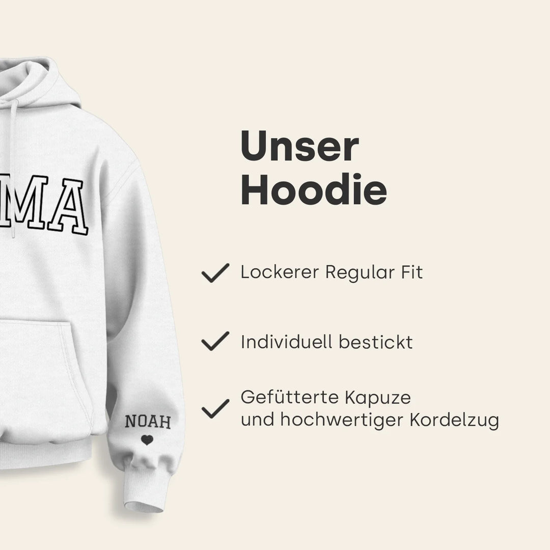Personalisierter Hoodie bestickt "Mama"