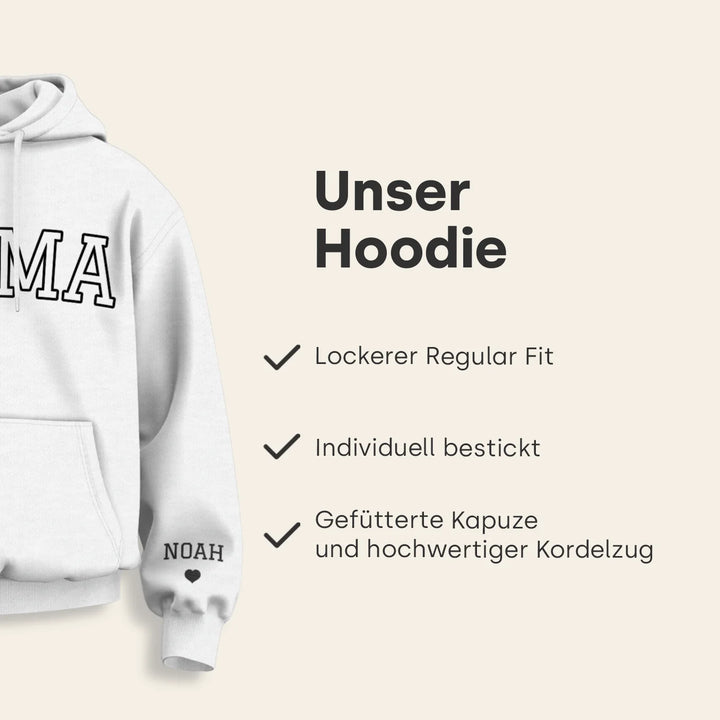 Personalisierter Hoodie bestickt "Mama"