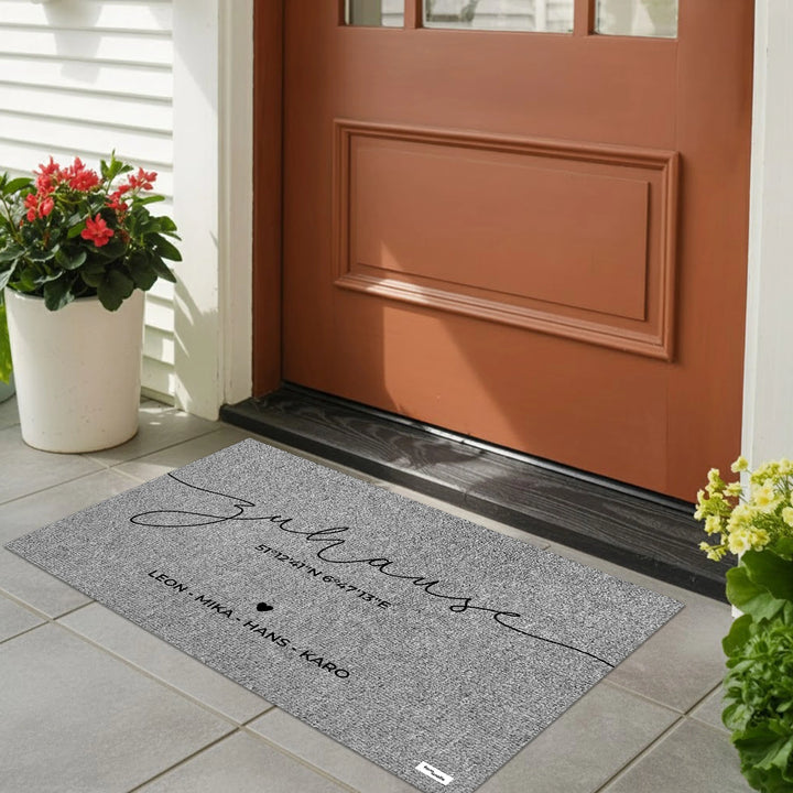 Personalisierte Fußmatte "Zu Hause Koordinaten"