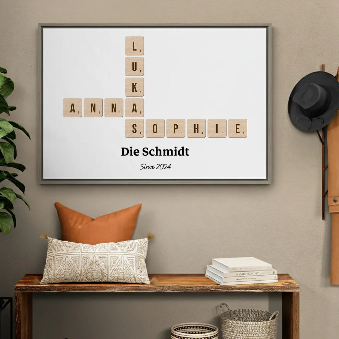 Personalisierte Leinwand "Scrabble"