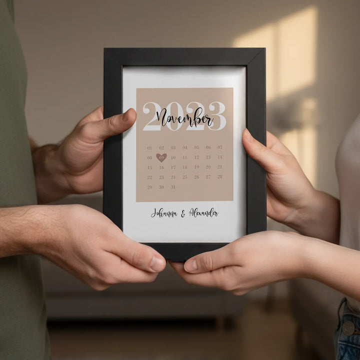 LED Bilderrahmen mit personalisiertem Bild "Our Special Date"
