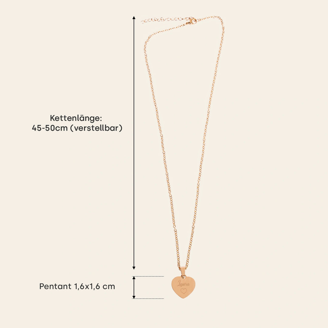 Personalisierte Herzkette mit Gravur “Besties”