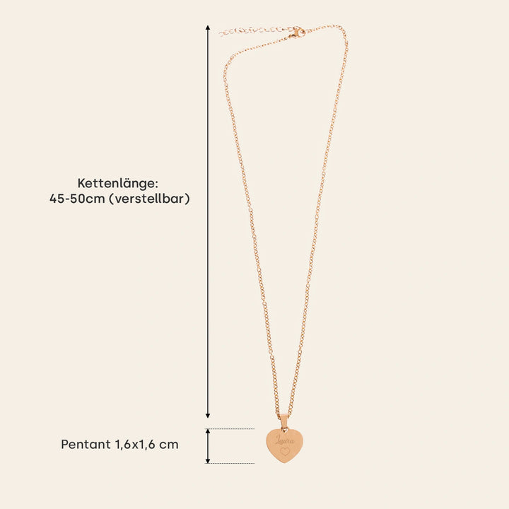 Personalisierte Herzkette mit Gravur “Besties”