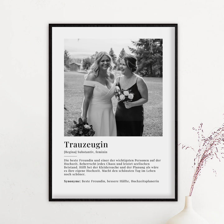 Fotoposter "Trauzeugin Definition"-1