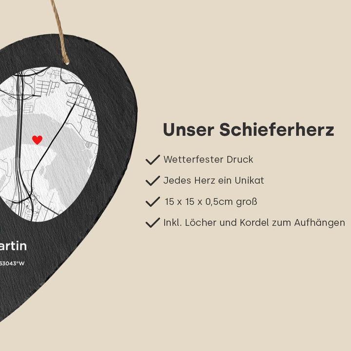 Personalisierte Schieferplatte "Wo alles begann"