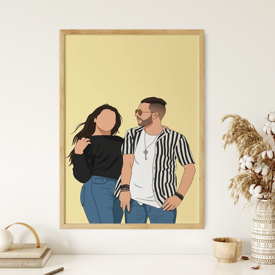 Personalisiertes Poster "Pärchen-Zeichnung"