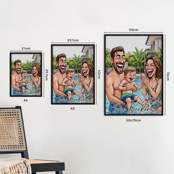 Personalisiertes Poster "Sketch Familie"