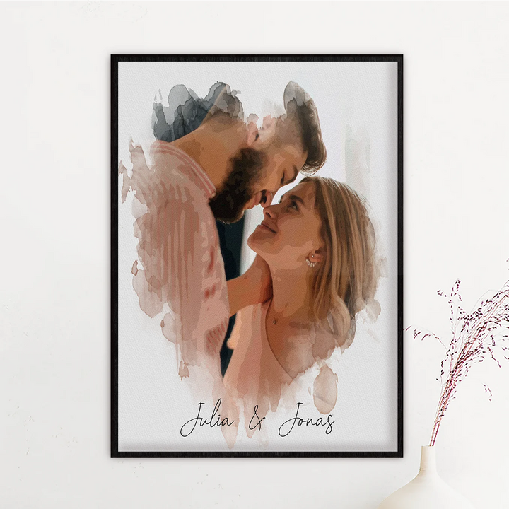 Personalisiertes Poster Aquarell "Euer Foto”